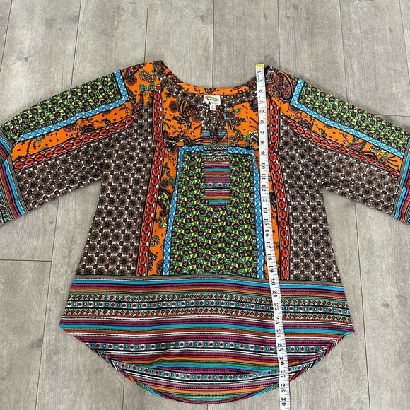 Fig and Flower Anthropologie Mixed Media Tunic Blouse women’s large - Picture 6 of 16